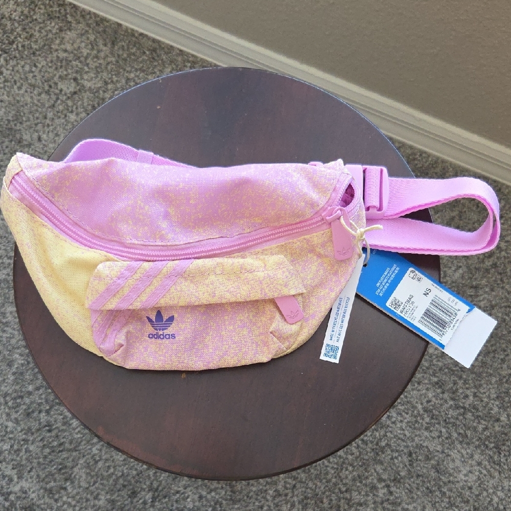 Adidas Pink and Yellow Belt Bag